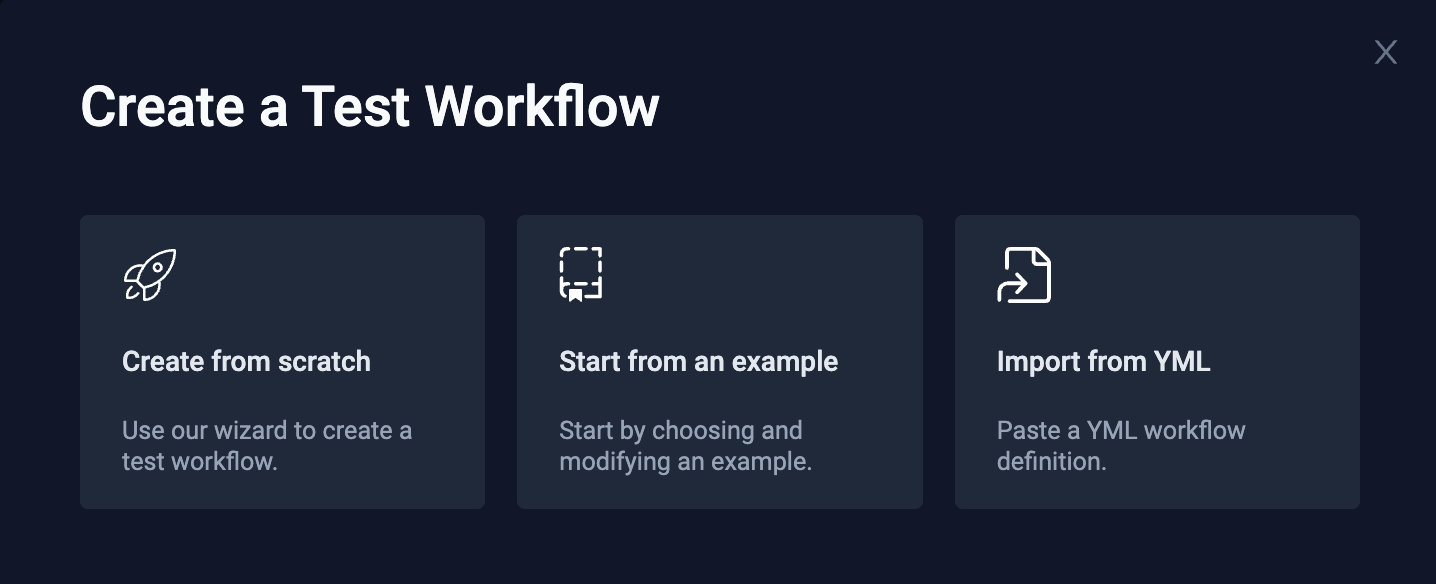 create test workflow selection