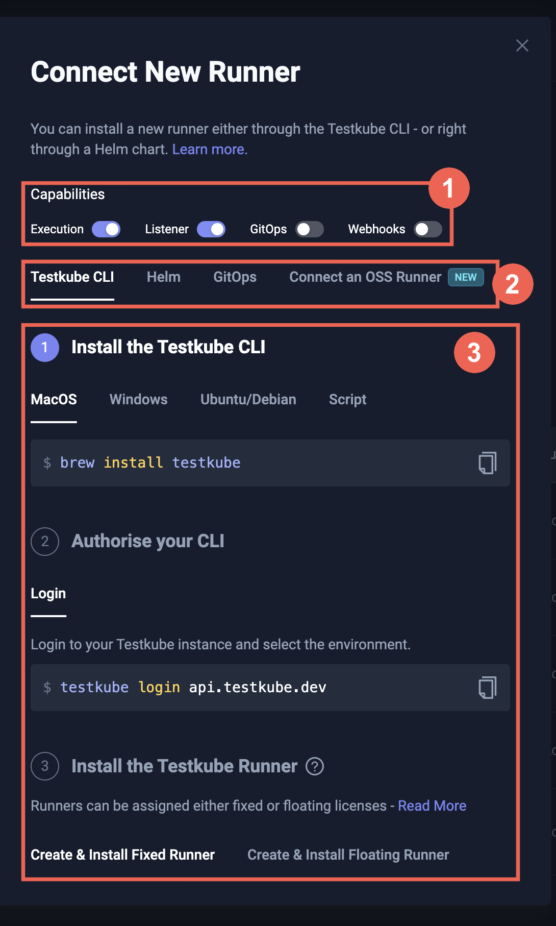 Connect New Runner Dialog