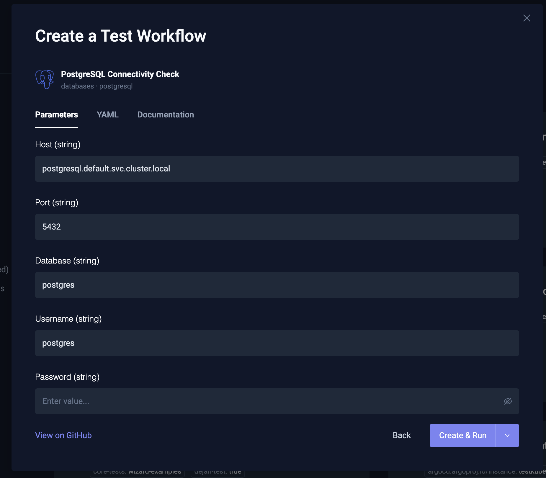 Infrastructure Workflow Config Params