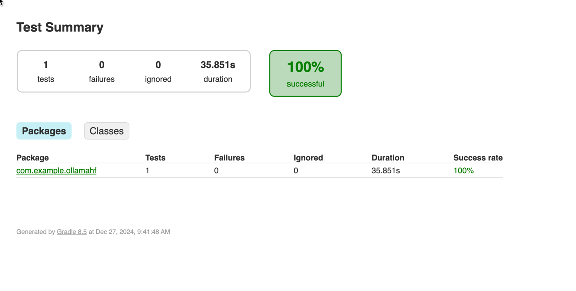 Ollama TestContainers HTML Report