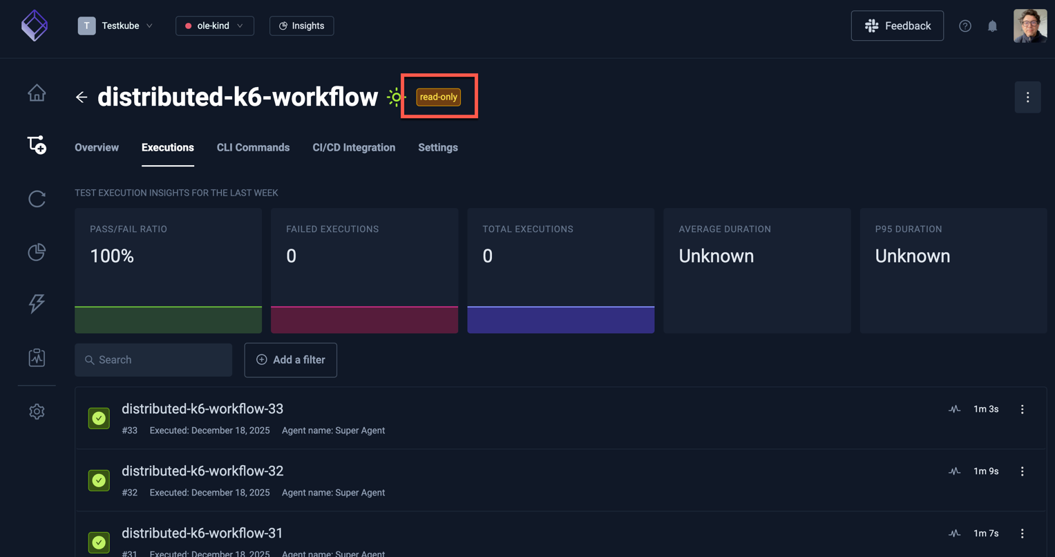 Offline Execution Results