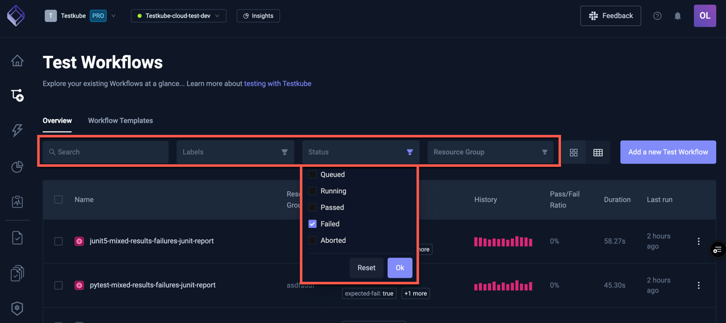 Workflow Filters