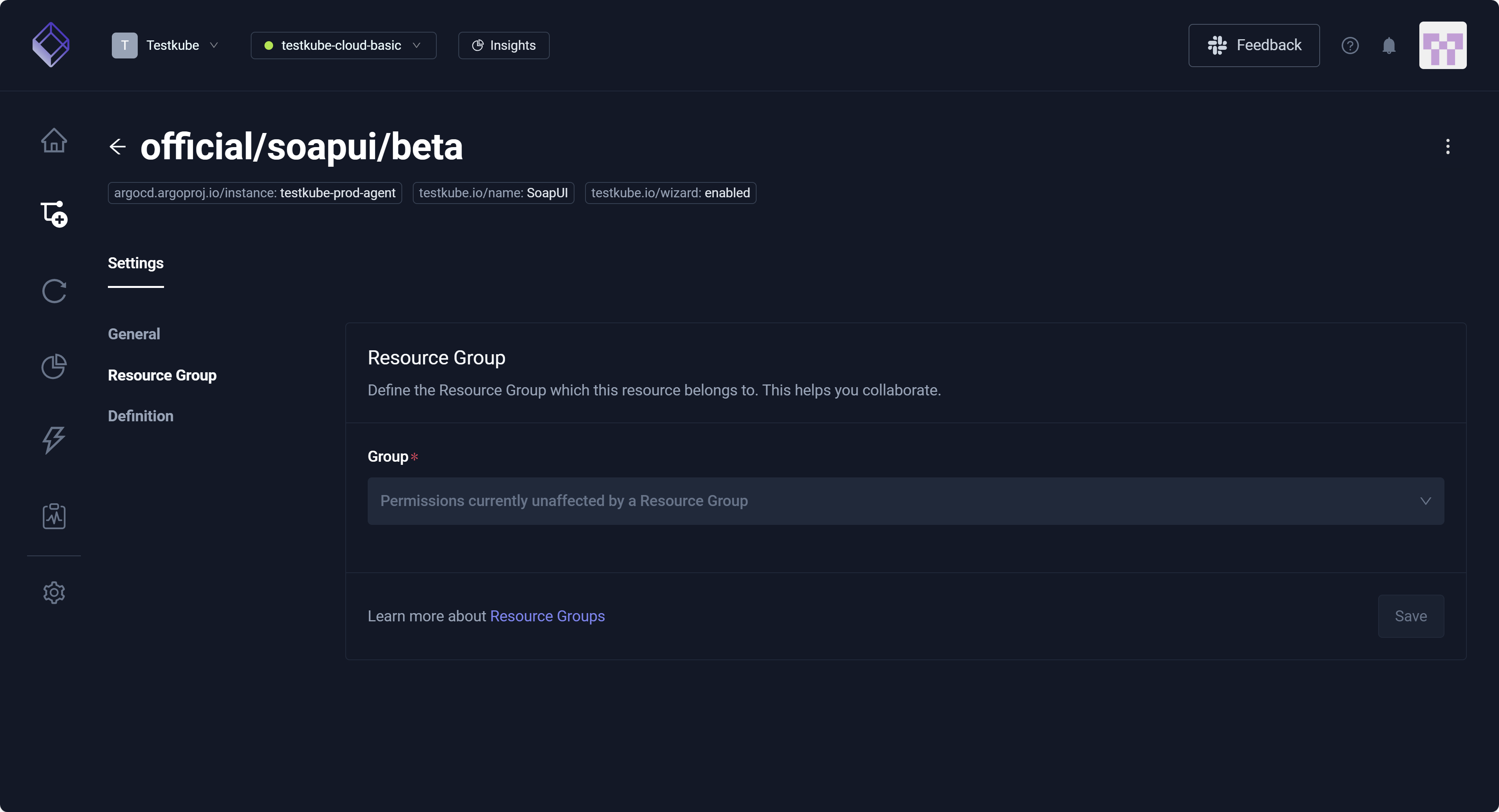 Resource Group Setting